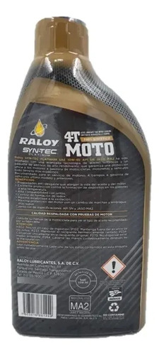 Aceite Raloy 100% Sintético SAE 10W-40 JASO MA2 para Moto 4T (1 L) - foto 2